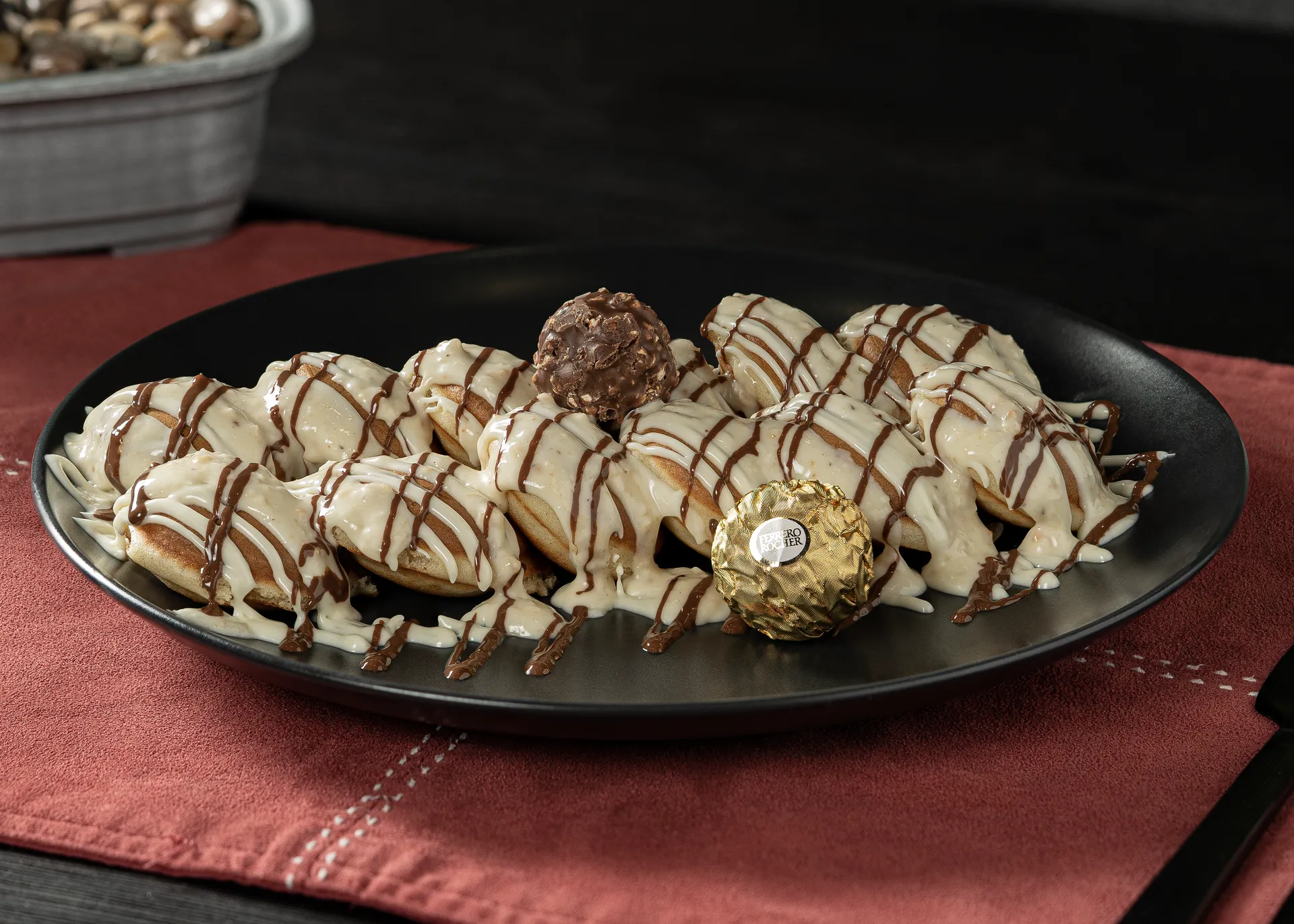 Coconut Ferrero Rocher Chocolate Mini Pancakes