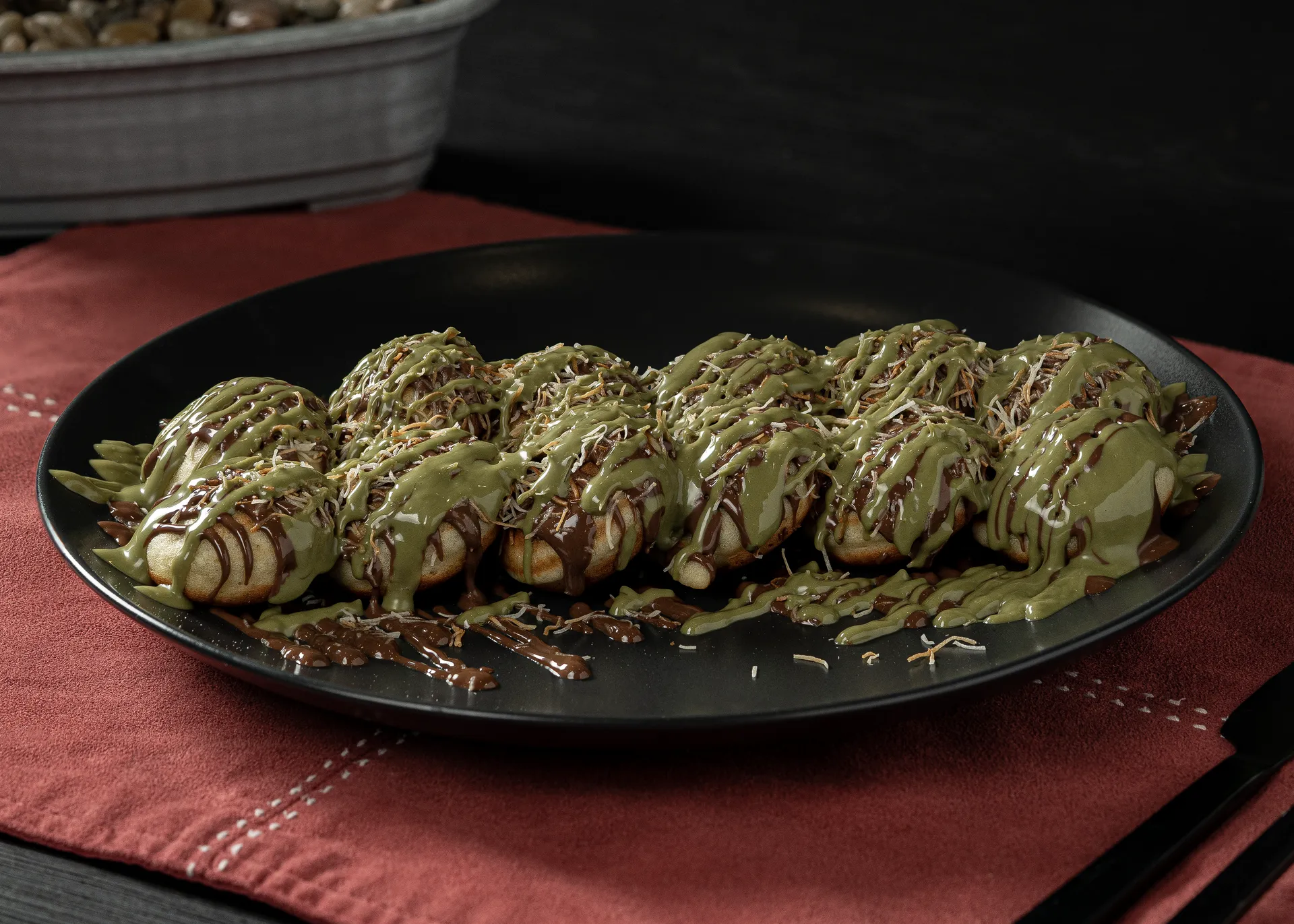 Dubai Chocolate Mini Pancakes