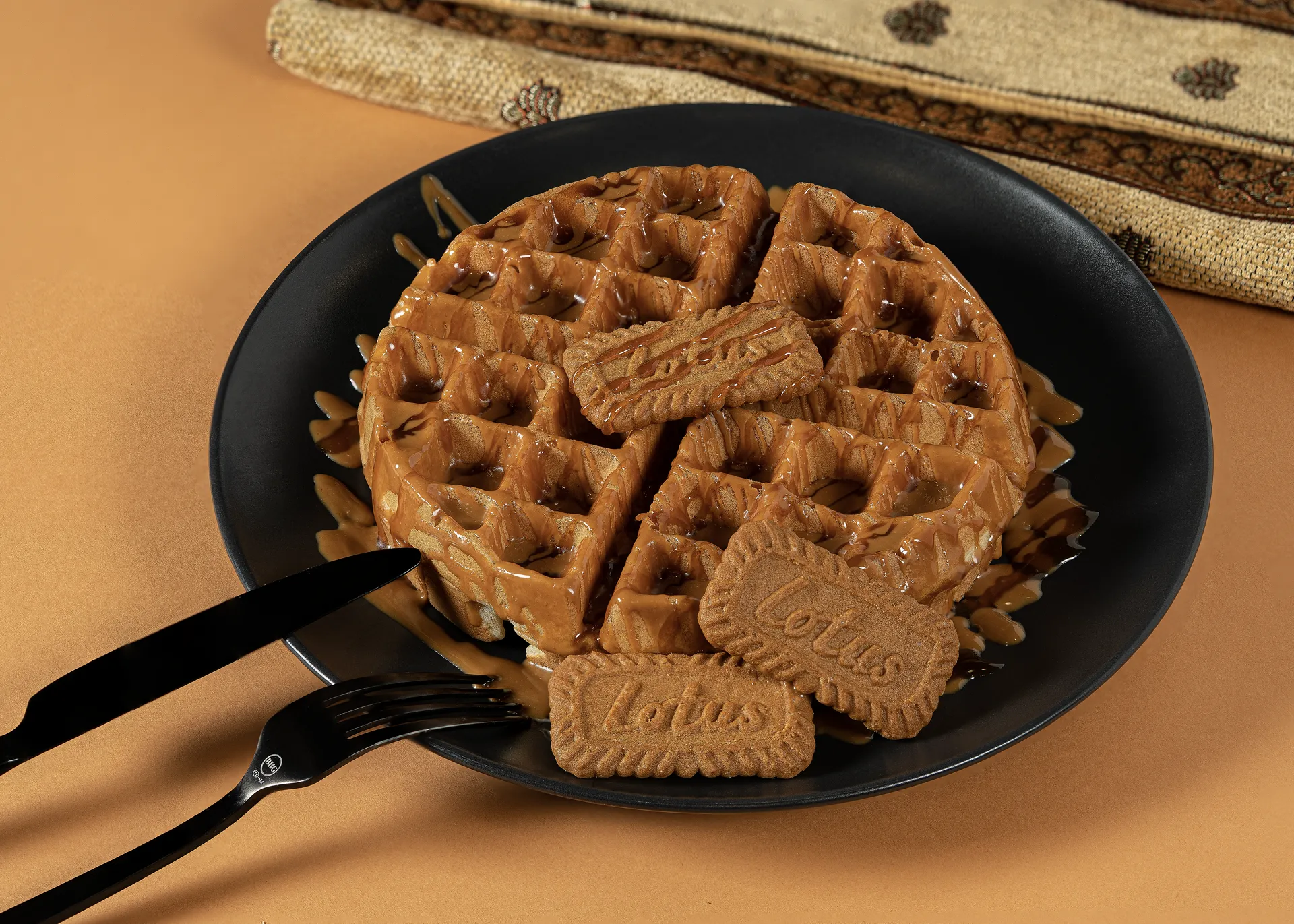 Lotus Caramel Waffles